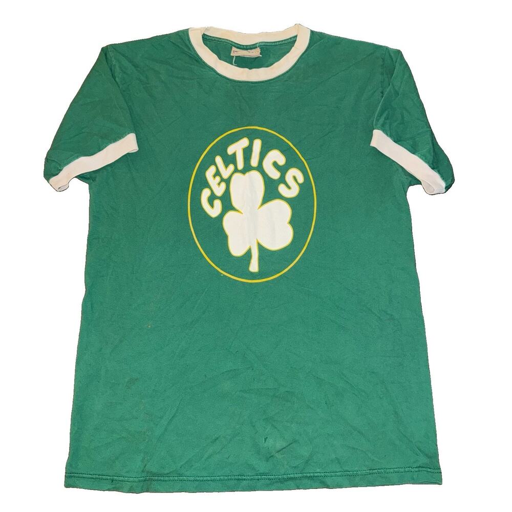 Vintage Boston Celtics NBA Hardwood Classics Majestic Ringer T Shirt L 90s USA